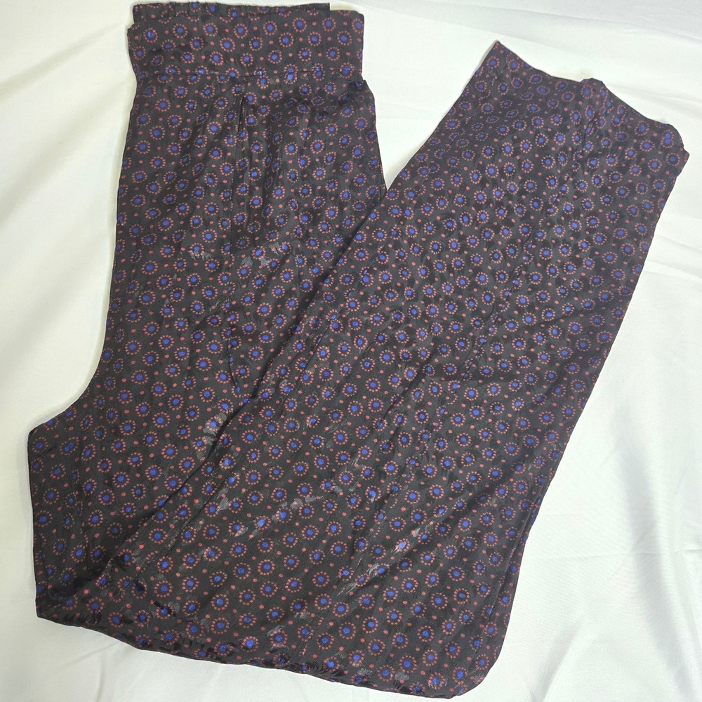 Urban Outfitters Floral Pull‎ On High Waist Pants, Black, Women's Size Small